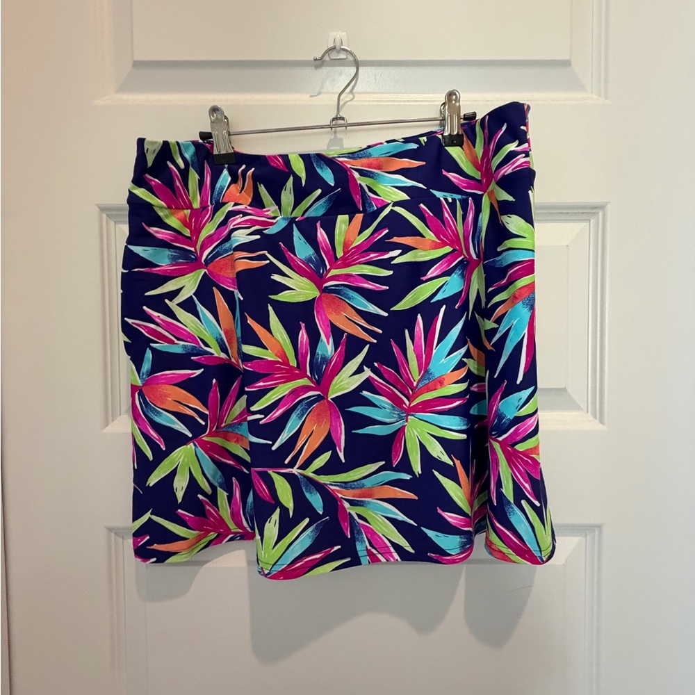 Aryeh Multicolor Leaf Print Skort